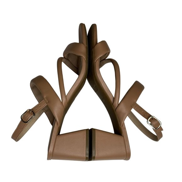 LifeStride Sandals Womens 10 Tan Block Heel Strappy Slingback Comfort Nude Shoes - Picture 8 of 9